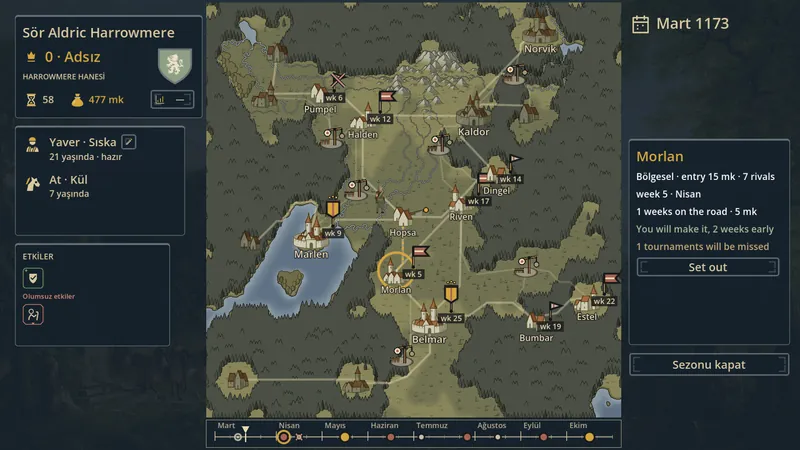 The illustrated region map with tourney locations.
