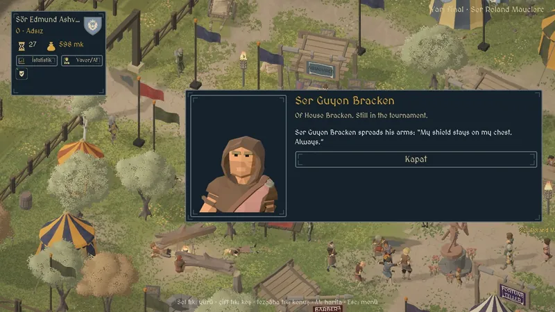 A conversation with a rival knight.